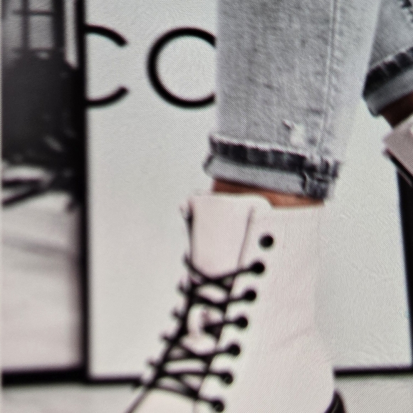 Rue21 White Combat Boots with Black Laces - Picture 13 of 14